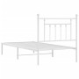 Estructura de cama de metal con cabecero blanco 90x200 cm de vidaXL, Camas y somieres - Ref: Foro24-353579, Precio: 74,04 €, ...