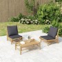 Bamboo garden chairs 2 units with dark gray cushions by vidaXL, Modular outdoor sofas - Ref: Foro24-363459, Price: 183,75 €, ...