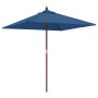 Azure blue wooden pole garden umbrella 198x198x231 cm by vidaXL, Umbrellas - Ref: Foro24-363190, Price: 47,30 €, Discount: %