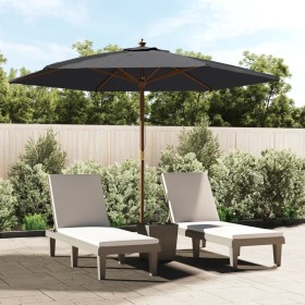 Garden umbrella with black wooden pole 299x240 cm by vidaXL, Umbrellas - Ref: Foro24-363173, Price: 77,99 €, Discount: %