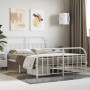 Estructura cama metal con cabecero y estribo blanco 135x190 cm de vidaXL, Camas y somieres - Ref: Foro24-353701, Precio: 106,...