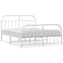 Estructura cama metal con cabecero y estribo blanco 135x190 cm de vidaXL, Camas y somieres - Ref: Foro24-353701, Precio: 106,...