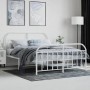 Metal bed frame with headboard and white footboard 135x190 cm by vidaXL, Beds and slatted bases - Ref: Foro24-353701, Price: ...