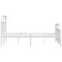 Estructura cama metal con cabecero y estribo blanco 135x190 cm de vidaXL, Camas y somieres - Ref: Foro24-353701, Precio: 106,...