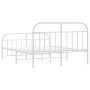 Metal bed frame with headboard and white footboard 135x190 cm by vidaXL, Beds and slatted bases - Ref: Foro24-353701, Price: ...