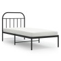 Bed frame with black metal headboard 90x190 cm by vidaXL, Beds and slatted bases - Ref: Foro24-353627, Price: 78,70 €, Discou...