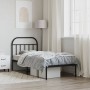 Bed frame with black metal headboard 90x190 cm by vidaXL, Beds and slatted bases - Ref: Foro24-353627, Price: 78,70 €, Discou...