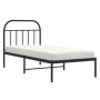 Bed frame with black metal headboard 90x190 cm by vidaXL, Beds and slatted bases - Ref: Foro24-353627, Price: 78,70 €, Discou...