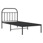 Estructura de cama con cabecero metal negro 90x190 cm de vidaXL, Camas y somieres - Ref: Foro24-353627, Precio: 78,99 €, Desc...