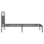 Bed frame with black metal headboard 90x190 cm by vidaXL, Beds and slatted bases - Ref: Foro24-353627, Price: 78,70 €, Discou...