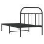 Bed frame with black metal headboard 90x190 cm by vidaXL, Beds and slatted bases - Ref: Foro24-353627, Price: 78,70 €, Discou...