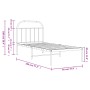 Bed frame with black metal headboard 90x190 cm by vidaXL, Beds and slatted bases - Ref: Foro24-353627, Price: 78,70 €, Discou...