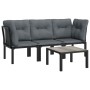 4-teiliges Gartenmöbel-Set Kunstrattan schwarz und grau von vidaXL, Modulare Sofas für den Außenbereich - Ref: Foro24-362803,...