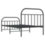 Bed frame with headboard and black metal footboard 107x203cm by vidaXL, Beds and slatted bases - Ref: Foro24-353649, Price: 8...