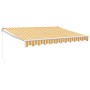 Toldo retráctil aluminio y tela amarillo y blanco 3,5x2,5 m de vidaXL, Toldos - Ref: Foro24-3154432, Precio: 221,73 €, Descue...