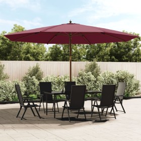 Garden umbrella with burgundy red wooden pole 400x273 cm by vidaXL, Umbrellas - Ref: Foro24-363179, Price: 125,99 €, Discount: %