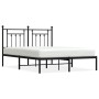 Bed frame with black metal headboard 140x190 cm by vidaXL, Beds and slatted bases - Ref: Foro24-353537, Price: 124,99 €, Disc...