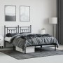 Bed frame with black metal headboard 140x190 cm by vidaXL, Beds and slatted bases - Ref: Foro24-353537, Price: 124,99 €, Disc...