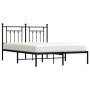 Bed frame with black metal headboard 140x190 cm by vidaXL, Beds and slatted bases - Ref: Foro24-353537, Price: 124,99 €, Disc...