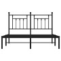 Bed frame with black metal headboard 140x190 cm by vidaXL, Beds and slatted bases - Ref: Foro24-353537, Price: 124,99 €, Disc...