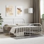 Metal bed frame with headboard and white footboard 160x200 cm by vidaXL, Beds and slatted bases - Ref: Foro24-353705, Price: ...