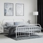 Metal bed frame with headboard and white footboard 160x200 cm by vidaXL, Beds and slatted bases - Ref: Foro24-353705, Price: ...