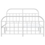 Metal bed frame with headboard and white footboard 160x200 cm by vidaXL, Beds and slatted bases - Ref: Foro24-353705, Price: ...