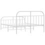 Metal bed frame with headboard and white footboard 160x200 cm by vidaXL, Beds and slatted bases - Ref: Foro24-353705, Price: ...