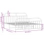 Metal bed frame with headboard and white footboard 160x200 cm by vidaXL, Beds and slatted bases - Ref: Foro24-353705, Price: ...