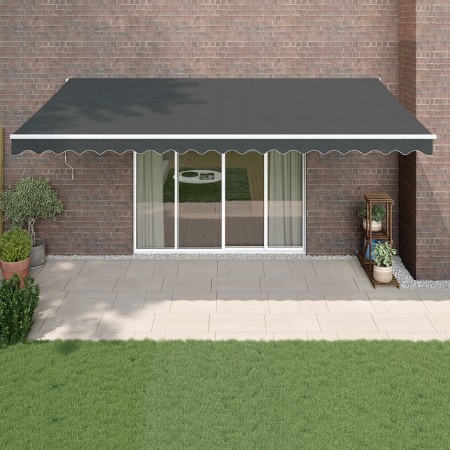 Toldo retráctil aluminio y tela gris antracita 5x3 m de vidaXL, Toldos - Ref: Foro24-3154440, Precio: 408,29 €, Descuento: %