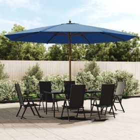 Garden umbrella with azure blue wooden pole 400x273 cm by vidaXL, Umbrellas - Ref: Foro24-363182, Price: 141,99 €, Discount: %