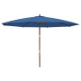 Sombrilla de jardín con poste de madera azul azure 400x273 cm de vidaXL, Sombrillas - Ref: Foro24-363182, Precio: 141,97 €, D...