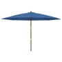 Sombrilla de jardín con poste de madera azul azure 400x273 cm de vidaXL, Sombrillas - Ref: Foro24-363182, Precio: 141,97 €, D...