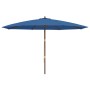 Sombrilla de jardín con poste de madera azul azure 400x273 cm de vidaXL, Sombrillas - Ref: Foro24-363182, Precio: 141,97 €, D...