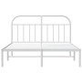 White metal bed frame with headboard 160x200 cm by vidaXL, Beds and slatted bases - Ref: Foro24-353687, Price: 108,99 €, Disc...