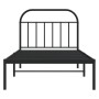 Bed frame with black metal headboard 100x190 cm by vidaXL, Beds and slatted bases - Ref: Foro24-353629, Price: 76,23 €, Disco...