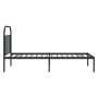 Bed frame with black metal headboard 100x190 cm by vidaXL, Beds and slatted bases - Ref: Foro24-353629, Price: 76,23 €, Disco...