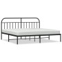 Bed frame with black metal headboard 193x203 cm by vidaXL, Beds and slatted bases - Ref: Foro24-353641, Price: 120,00 €, Disc...