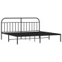 Bed frame with black metal headboard 193x203 cm by vidaXL, Beds and slatted bases - Ref: Foro24-353641, Price: 120,00 €, Disc...