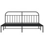 Bed frame with black metal headboard 193x203 cm by vidaXL, Beds and slatted bases - Ref: Foro24-353641, Price: 120,00 €, Disc...