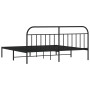 Bed frame with black metal headboard 193x203 cm by vidaXL, Beds and slatted bases - Ref: Foro24-353641, Price: 120,00 €, Disc...