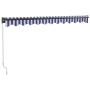 Toldo retráctil aluminio y tela azul y blanco 3,5x2,5 m de vidaXL, Toldos - Ref: Foro24-3154447, Precio: 285,99 €, Descuento: %