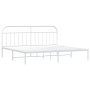 Estructura de cama con cabecero metal blanca 200x200 cm de vidaXL, Camas y somieres - Ref: Foro24-353691, Precio: 112,22 €, D...