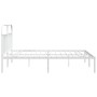 Estructura de cama con cabecero metal blanca 200x200 cm de vidaXL, Camas y somieres - Ref: Foro24-353691, Precio: 112,22 €, D...