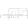 Estructura de cama con cabecero metal blanca 200x200 cm de vidaXL, Camas y somieres - Ref: Foro24-353691, Precio: 112,22 €, D...