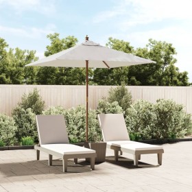 Sand-colored wooden pole garden umbrella 198x198x231 cm by vidaXL, Umbrellas - Ref: Foro24-363183, Price: 63,91 €, Discount: %