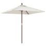 Sand-colored wooden pole garden umbrella 198x198x231 cm by vidaXL, Umbrellas - Ref: Foro24-363183, Price: 63,99 €, Discount: %