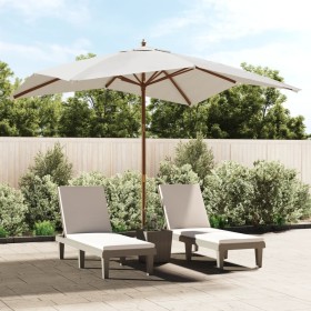 Sand-colored wooden pole garden umbrella 300x300x273 cm by vidaXL, Umbrellas - Ref: Foro24-363191, Price: 79,99 €, Discount: %