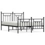 Estructura de cama cabecero y estribo metal negro 140x190 cm de vidaXL, Camas y somieres - Ref: Foro24-353555, Precio: 142,99...