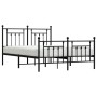 Black metal headboard and footboard bed frame 150x200 cm by vidaXL, Beds and slatted bases - Ref: Foro24-353557, Price: 136,4...